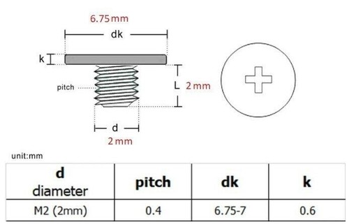 Pcs screws m2x2 - screws,