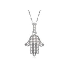 Silver Pendant Necklace Hamsa