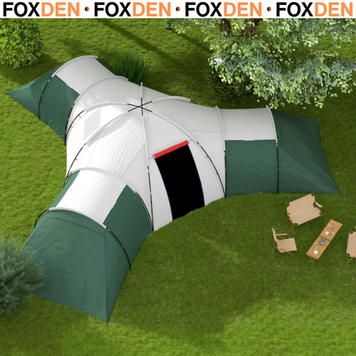 Man large tunnel tent with - man,
