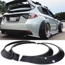 4Pcs 80mm + 60mm ABS Car Fender Flares Wheel Arches Carbon Fiber Look Universal