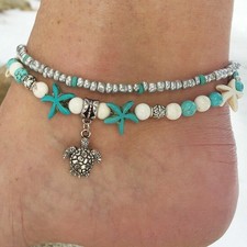 Fashion Turtle Ankle Bracelet Women Silver Anklet Foot Jewelry Chain Beach Gifts