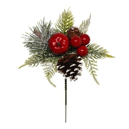 Frosted winter pine pick - pick, with