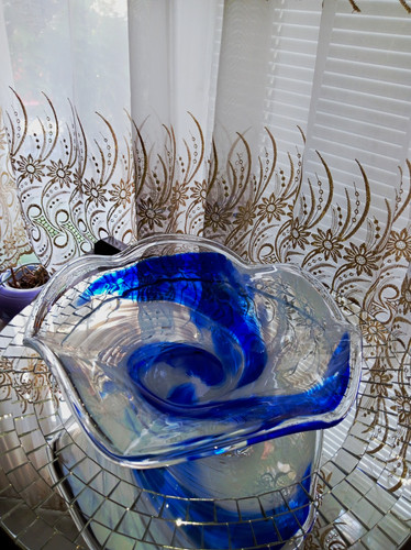 Large murano style blue white - murano,