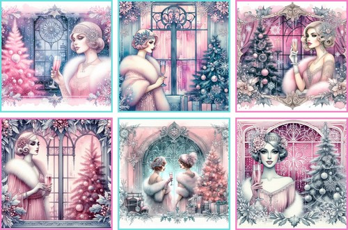 Christmas card toppers art - card,