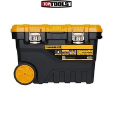 Extra Large 97 Litres Tool Chest Box 28" Durable Wheels Tote Tray Super Secure