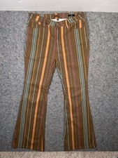Judy Blue Flare Leg Pants 13/31 Retro Vibes Striped Mid-rise Boho 88669 Stretch