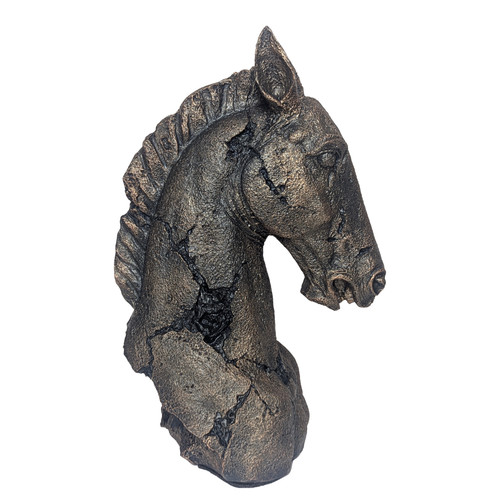 Rustic bronze horse head - bronze,