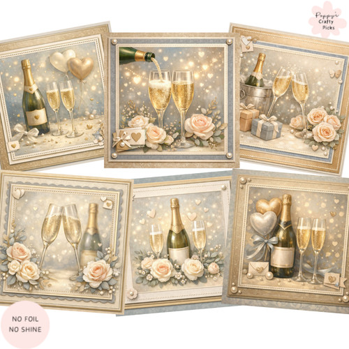 Champagne card toppers - champagne,