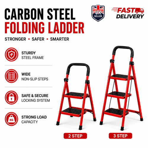 Folding step ladder - folding, slip