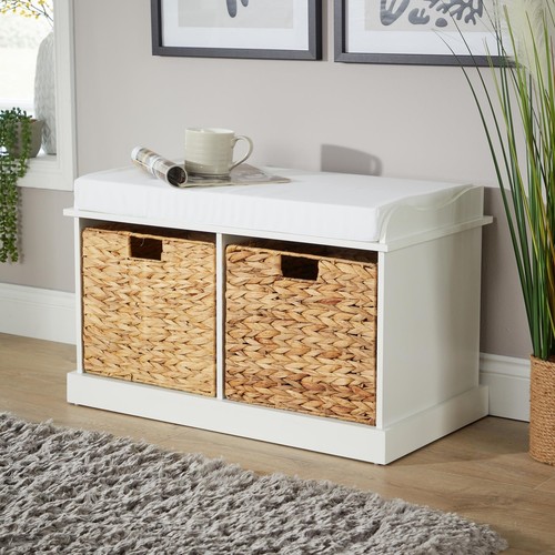 Hallway storage bench woven - hallway,