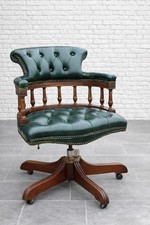 Captains Chair, Green Leather