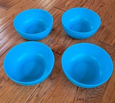 Merrick 6 1/2 x 2 1/2” deep Plastic bowl set of 4 Turquoise Made in USA