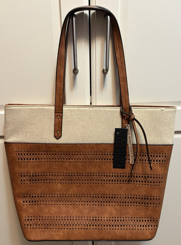 Violet ray tote bag cognac - violet,