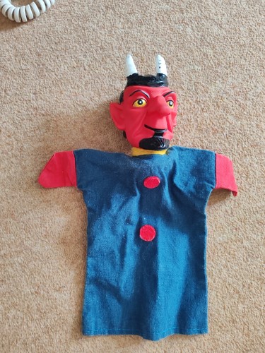 Vintage devil hand puppet red - devil,