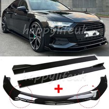 For Audi A3 A4 S3 S4 A5 A6 A7 Front Bumper Lip Splitter Spoiler Side Skirts Kit