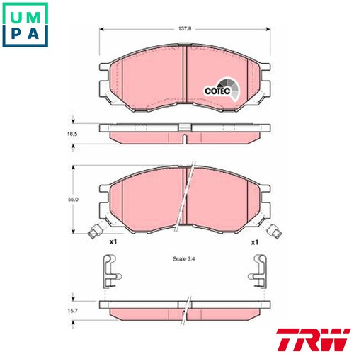Brake pad set disc - brake,