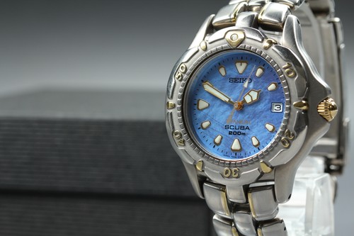 Seiko scuba 200m blue titanium - scuba,