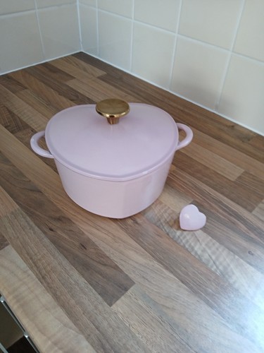Pink enamelled heart shape - heart,