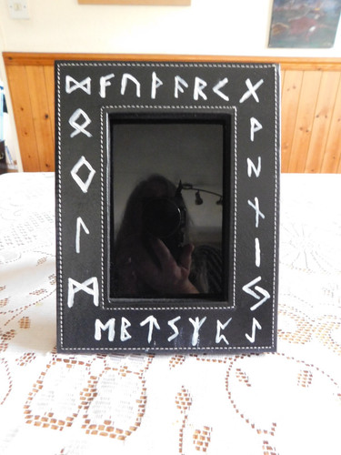 Runic scrying mirror - scrying, handmade