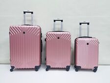 Suitcase Set of 3 ABS Cabin Hard Shell Luggage Travel Trolley 4Wheel Lightweight