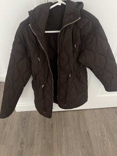 Zara brown hooded puffer - zara,