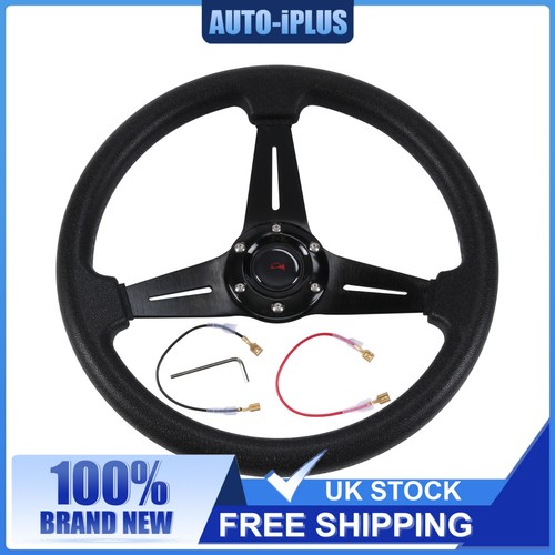 Black wheel horn button 6 - black, 14''