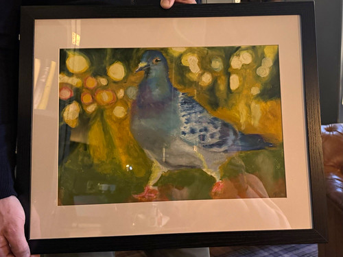 Pigeon oil pastel