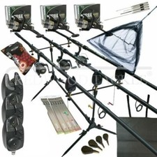 Full Carp fishing Set Up Complete With Rods Reels Alarms Landing Net Bait Tackle