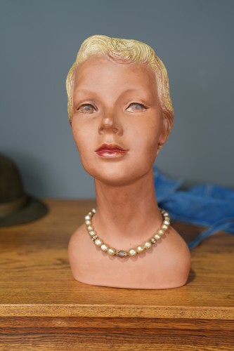 Vintage female mannequin head - female,