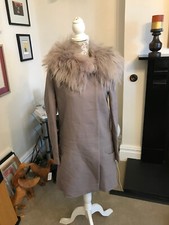 Tara Jarmon Winter Coat with 2 detachable fur collars UK Size 8 EU 36