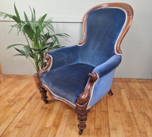 Antique victorian blue spoon - victorian,