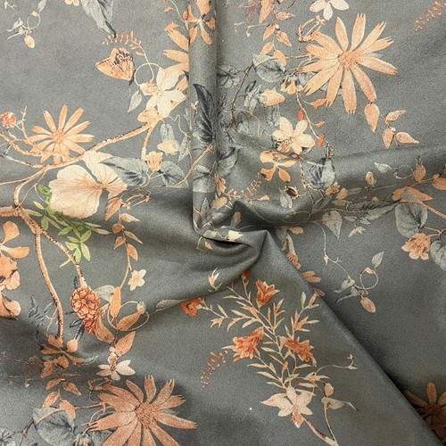 Scuba fabric suede - fabric, floral