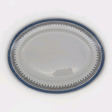 Losol Ware Keeling & Co Ashley Blue & White Oval Platter Serving Plate 16x12.5 "