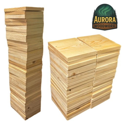 Pine wood offcuts box - wood, ~