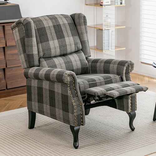 Recliner armchair tartan chair - armchair,