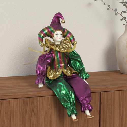 Porcelain clown doll colorful - porcelain,