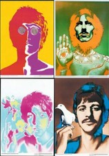 Beatles Set of 4 Posters Richard Avedon 1967 Original Printing Linen Stern