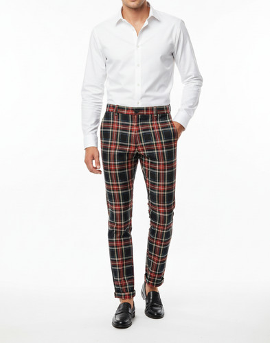 Men black stewart tartan - men's,