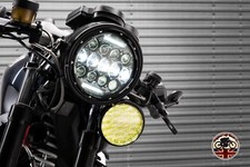Motorbike LED Headlights 75W RHD + LHD 7" Inch FLY EYE Lens DOT E Approved