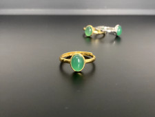 Gold Emerald Ring, Adjustable