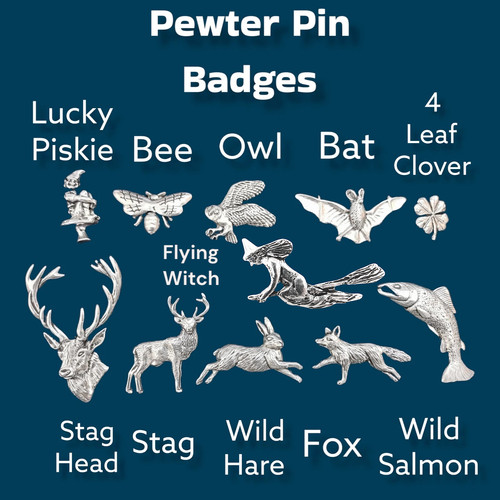 Cornish pewter pin brooches - cornish,