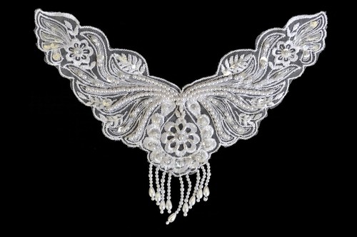 White bridal beaded - 8",