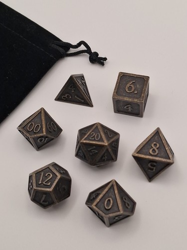 Metal dice set dark - metal,