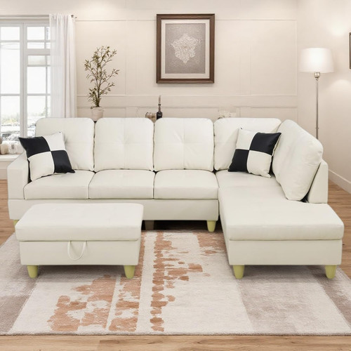 Cream white modular shaped - white,