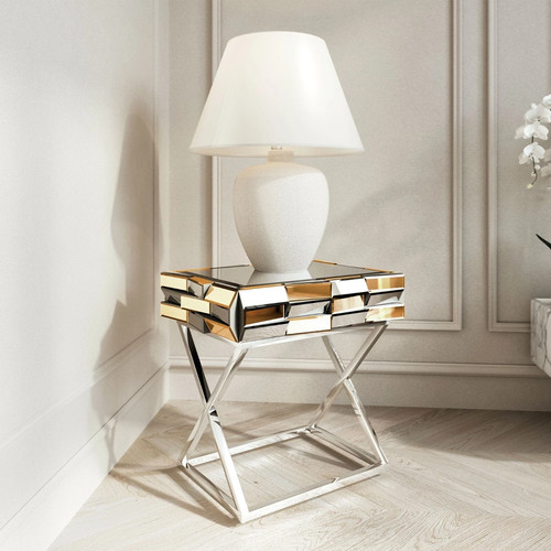 Mirrored side table - side,