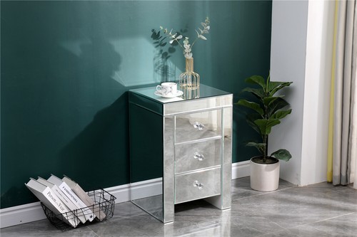 Elegant mirrored glass - mirrored, bedside