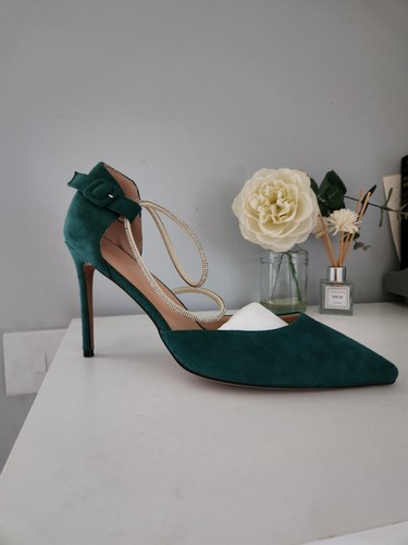 Emerald green faux suede - faux,