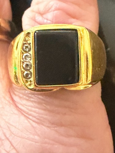 Mens gold onyx ring - mens,