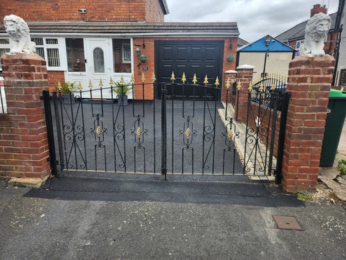 Pair wrought iron gates - wrought,