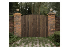 Arched  wooden drive way gates, heavy duty timber, double gates made to measure